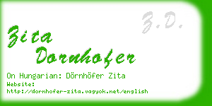 zita dornhofer business card